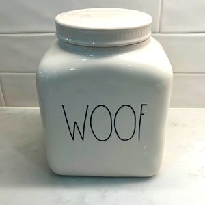 Rae Dunn “Woof” Dog Treat Container